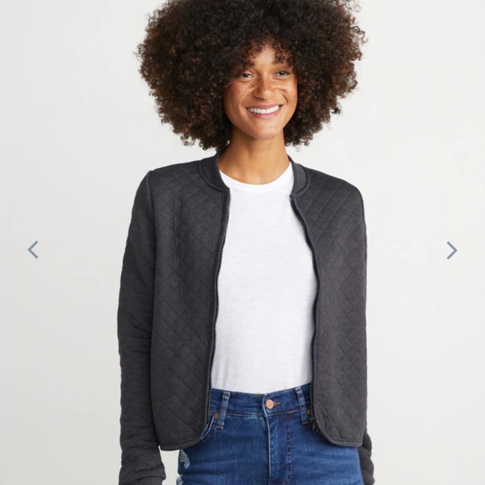 Marine Layer Charcoal Quilted Bomber Jacket